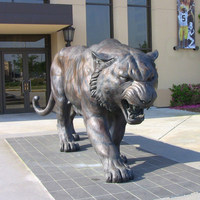 Offre Spéciale extérieur Bronze laiton tigre Sculpture Statue pour décor de jardin