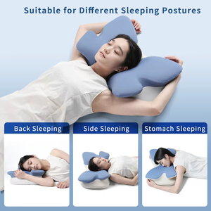 Bantal Tubuh Busa Memori Premium Bentuk Kupu-kupu dengan Sarung yang Dapat Dicuci - Pereda Nyeri Leher & Penopang Tidur - Product Image 4