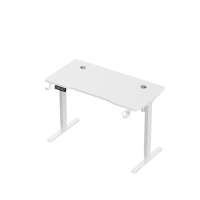 Bureau de jeu PC électrique ergonomique moderne à double moteur avec LED RGB, hauteur réglable, plateau pliable automatique et assemblable