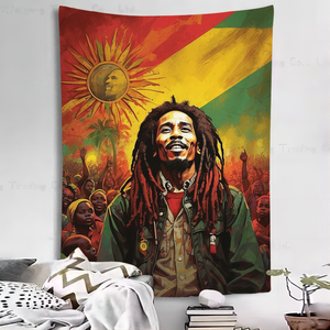 Cantante B-<span class=keywords><strong>Bob</strong></span> Cool M-<span class=keywords><strong>Marley</strong></span> tapiz Aubusson tejido dormitorio Fondo tela impresa vacaciones hogar fiesta pared tapiz - Product Image 3