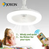 Kipas Angin Plafon E27 dengan Lampu LED Rotasi Pendingin Kipas Angin Plafon Rumah untuk Dekorasi Ruangan Kipas Angin Plafon dengan Remote Control