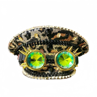 Chapeau de Capitaine Steampunk à Paillettes à Carreaux, Vente en Gros, 3 MOQ, Idéal pour le Festival Burning Man, la Plage et les Fêtes Décontractées en Extérieur