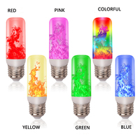 Ampoule led en forme de T, rouge, rose, multicolore, jaune, vert, bleu, effet de flamme, ampoule E27 E26 pour bar, café, lampe créative