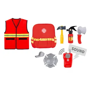 Bemy玩具消防服包括消防员背心、消防员玩具和儿童工具背包玩具