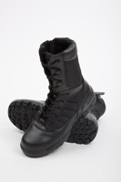 Bottes tactiques pour hommes en noir, imperméables, à lacets, antidérapantes, avec embout en acier, pour usage extérieur, été et hiver, semelle en caoutchouc, doublure en mesh