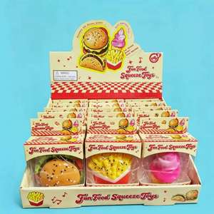 Jouets en PVC imitant des aliments, best-sellers, anti-stress, super doux, hamburgers et frites, jouets à presser pour filles et garçons, cadeau - Product Image 4
