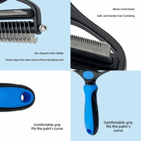 Brosse démêlante manuelle portable en acier inoxydable personnalisable pour animaux de compagnie – Outil de toilettage multifonctionnel à double tête pour chiens