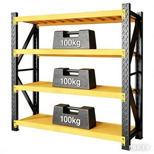 Étagères en acier robustes, durables, pliables, réglables, empilables, à 4 niveaux, pour garage, entrepôt, installation sans boulons - Product Image 1