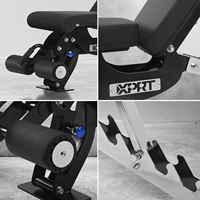 Banc de musculation réglable multifonction en acier/métal pour exercices à domicile avec entraînement de force pliable de style plat