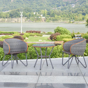 Conjunto de Muebles de Jardín para <span class=keywords><strong>Terraza</strong></span>, Balcón o Patio, Diseño Americano, Tres Piezas, Ratán y Hierro Forjado - Product Image 5