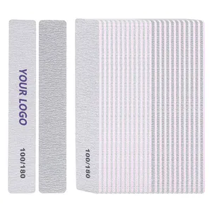 80/80 Nail File Rectangle For Polishing Nail Art Custom Logo Different Color Available Zebra Nail File Professional