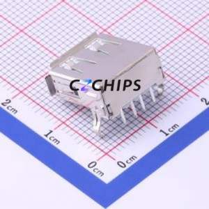 USB-231-ARY USB Connector Bent Lead Through Hole Connector Type-A USB 2.0 Female Right Angle Insert - Product Image 2