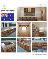 CBMmart Ensemble complet avec îlot avec accessoires fonctionnels Armoire de cuisine en bois Meubles modernes pour la construction de maisons