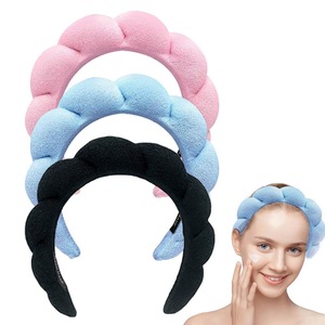 HB004D Custom logo Sponge Makeup Hairband Soft Washing Face Microfiber Hair Accessory Skincare <strong>Padded</strong> Terry Cloth Spa <strong>Headband</strong> - Product Image 2
