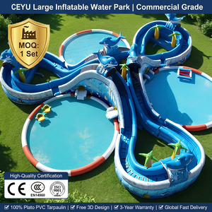 Ceyu Parque Acuático Inflable Comercial de PVC Resistente, Parque de Diversiones Móvil con Piscina con Marco para Todas las Edades - Product Image 3