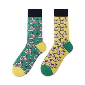 <span class=keywords><strong>Chaussettes</strong></span> personnalisables pour hommes et femmes, style AB, asymétriques, respirantes, <span class=keywords><strong>chaussettes</strong></span> de personnalité de rue, <span class=keywords><strong>chaussettes</strong></span> créatives de dessin animé, mi-mollet, unisexes - Product Image 5