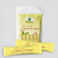 Tisane instantanée au citron et au gingembre, mélange en poudre 200g, conservation à température ambiante pour la détoxification utérine
