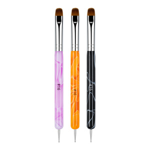 Ensemble de pinceaux de nettoyage et de stylos à points pour manucure française avec manche en bois rouge et embouts de précision # 10 # 12 # 14 # 16 Nail Art - Product Image 4