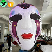 Tête de Clown gonflable suspendue de vacances, personnalisé de 2m, Clown d'éclairage, personnage gonflable pour décoration de Club A9369