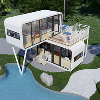 Maison conteneur en acier moderne préfabriquée de luxe de 20 pieds ou 40 pieds avec un design à deux étages, dotée de fonctionnalités intelligentes, pour usage bureautique