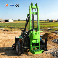 Foreuse hydraulique mobile sur roues pour puits d'eau, à moteur diesel, pour l'irrigation agricole et la construction