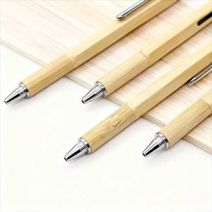 Eco-friendly Bamboo Sports 6-in-1 Luxury Ballpoint <b>Pen</b> Custom Logo Universal for <b>Pen</b> Gifts Corporate Events - Product Image 5