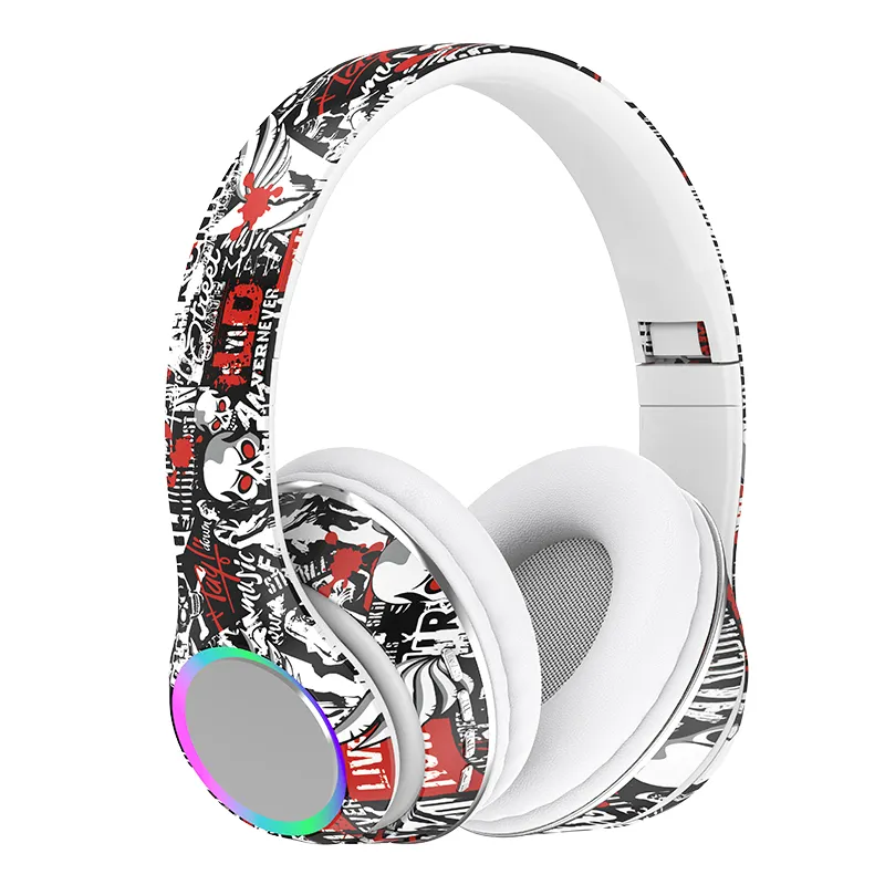 Wireless Headphones type c headset OEM P85 Gaming Headset Stereo Graffiti LED Over ear Wireless With microphone