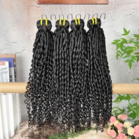 Fournisseur de cheveux vierges de haute qualité 12A Garde # Extensions de cheveux humains vietnamiens naturels noirs 1B, bouclés style pixie