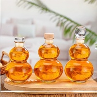 Bouteille en verre vide en forme de gourde 250ml 375ml 500ml pour spiritueux, jus de fruits, bouteille en verre personnalisée avec LOGO pour boissons gazeuses