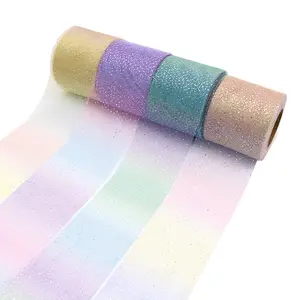 Factory wholesale 6cm * 25 yards Lace fabric roll supplier Fairy gradient yarn doll skirt pompous skirt with yarn roll