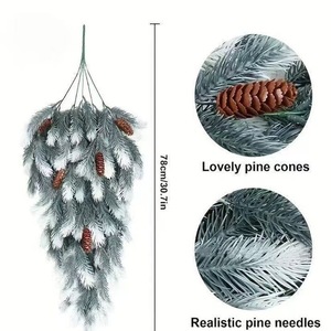 Yihong Crafts Branche de pin artificielle 44 cm en plastique, décoration de Noël, guirlande d'intérieur avec cône - Product Image 5