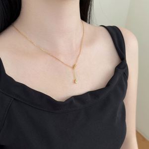 Colliers en argent Dylam pour femmes, tendance, hypoallergéniques, avec pendentif en forme de goutte d'eau en zircone cubique, esthétique simple - Product Image 6