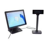 Pantalla para Cliente VFD2027-1 para Punto de Venta, Pantalla Azul-Verde de 20x2, RS-232/USB, 11 Modos de Comando, Multi-Idioma, Giratoria 355°