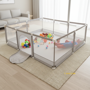 Parc pour enfants multifonctionnel avec buts de basket-ball et de football, clôture de sécurité pour ramper et marcher dans le salon, pour les ventes transfrontalières - Product Image 4