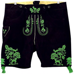 Unisex Traditional Bavarian Leather Shorts with Embroidery Eco-Friendly A-Grade Quality Summer Fashion - Product Image 1