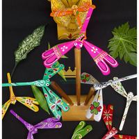 Jouet artisanal libellule en bambou/laque écologique vietnamien - Cadeau original et souvenir culturel