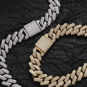 Pulsera de Cadena Cubana de 13 mm de Zirconio Completo, Estilo Industrial Pesado, para Hombre, de Moda, Lijing, Collar Tanjing - Product Image 1