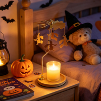 Tempat Lilin Halloween Kreatif, Hadiah Unik, Tempat Lilin Aromaterapi Putar, Tempat Lilin Teh Putar dengan Nampan
