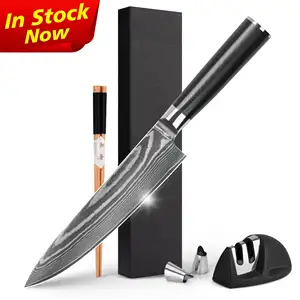 P1OEM Premium 8 inci pisau koki 67 lapis baja Damaskus pisau koki Jepang harga grosir dengan harga grosir