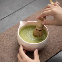 Ensemble cadeau matcha personnalisé de 8 pièces avec glaçage rose effet cristal de glace, kit de préparation japonais pour les amateurs de thé