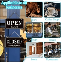 Panneau de signalisation ouvert/fermé réversible double face en PVC durable, plaque suspendue classique, adapté pour café, bar, magasin de détail, hôtel
