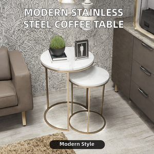 Premium Modern Stainless Steel <b>Coffee</b> <b>Table</b> Set Adjustable Height Portable Design Eco-Friendly Wood Top Anti-Corrosion Coating - Product Image 2