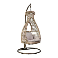 Patio wasserdichter Rattan Blumenvase Stuhl Garten garten Garten hängen Eierschalen förmigen Schaukel korb