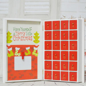 New arrival Wood favor Christmas advent calendar wooden book with 24 drawers good design for marketing - Product Image 2
