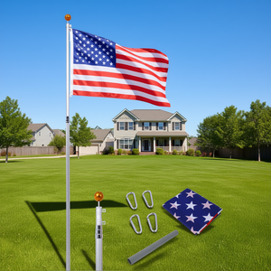 ชุดเสาธงอะลูมิเนียมแบบยืดหดได้ DB 16 ฟุต สำหรับงานหนัก แบบแบ่งส่วน สำหรับตั้งธงกลางแจ้ง ใช้ฝังดินได้ - Product Image 2