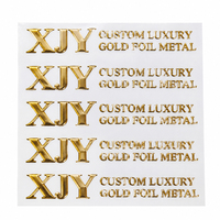 Autocollants en nickel métallisé doré de luxe personnalisés XJY, lettres en relief, étiquettes en nickel métallisé 3D
