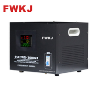 Régulateur de tension CA monophasé entièrement automatique à faible puissance 3KVA noir avec écran LCD 220V 50Hz