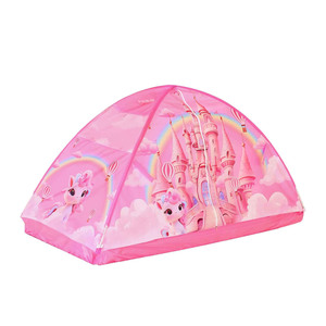 Tienda de Campaña Infantil Ligera y Fácil de Armar, Diseño de Castillo Rosa, para Gemelos, Tienda de Sueños para Bebés y Niños Pequeños - Product Image 1