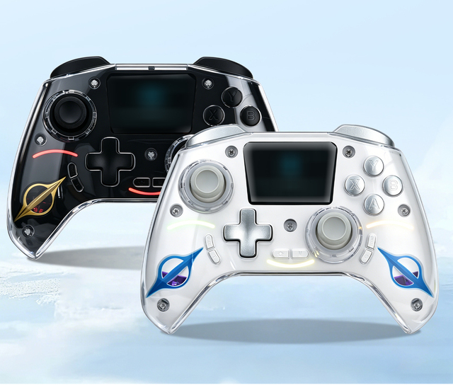 Wireless Game Controller with 2 Inch Smart Screen, Hall Joystick & Dual Hall Trigger, for P4/Switch/PC/Steam/Android/IOS