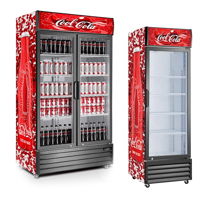 OEM The Best Single Door Commercial Glass Display Showcase Drink Coolers Upright Fridge For Sale